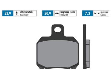 Preview: Bremsbeläge Polini organisch für Aprilia RS, CPI GTR, Peugeot Speedfight 3