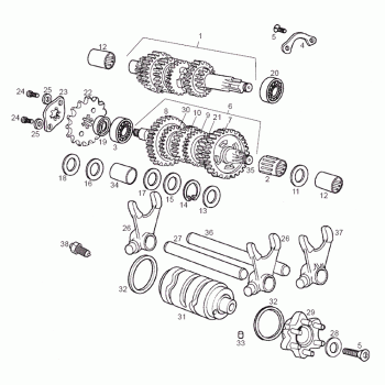 Motor - Getriebe für Aprilia RS, RS4, Derbi GPR