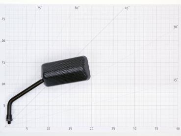 Preview: Spiegel F1 rechts M8 Carbon-Look matt kurzes Gewinde