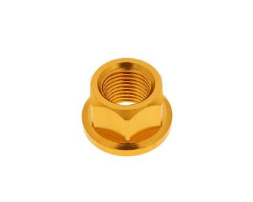 Mutter Radachse Aluminium gold eloxiert - M12x1,75
