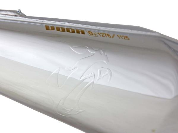 Auspuff VOCA Chromed 50/70ccm Dämpfer rot für Minarelli AM6 Enduro, Supermoto