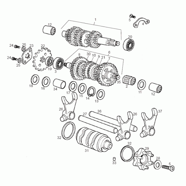 Motor - Getriebe für Derbi Senda, Gilera, RCR, SMT - 2010