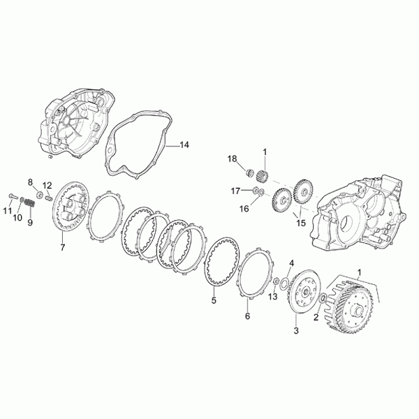 Motor - Kupplung Minarelli AM6
