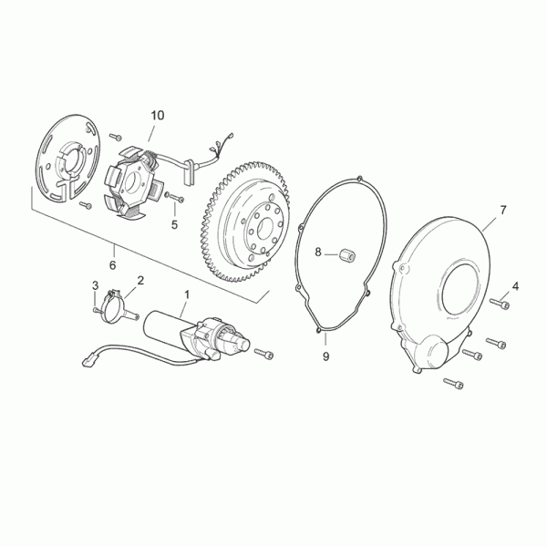 Motor - Lichtmaschine / Anlasser Minarelli AM6
