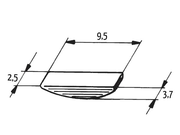 Scheibenfeder / Keil Lichtmaschine Buzzetti 9,5x2,5x3,7mm für D50B0, EBE, EBS
