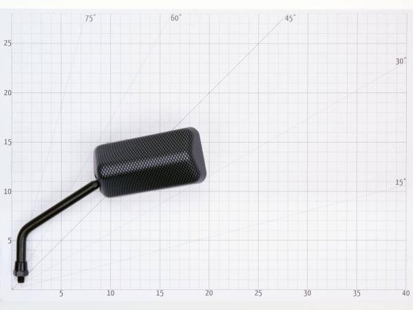 Spiegel F1 rechts M8 Carbon-Look matt kurzes Gewinde