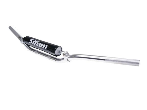 Lenker Motocross Aluminium mit Strebe und Polster silber - 22mm
